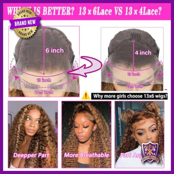 30 Inch Human Hair Lace Front Wig 200% Density Deep Wave Glueless Pre Plucked main image 6